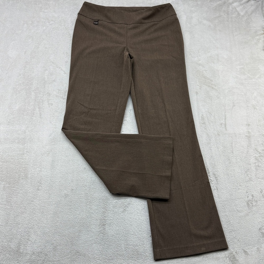 Lisette Montreal Dress Pants Women 8 Brown Pull On Straight Stretch Quiet Luxury